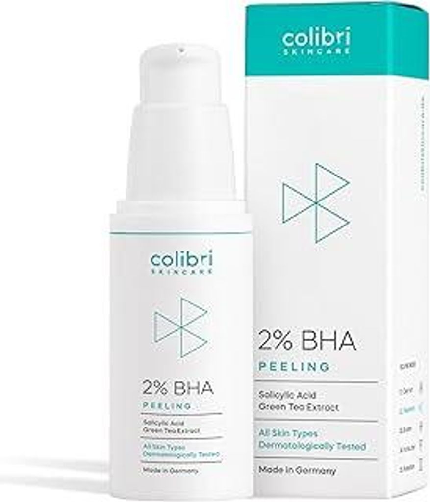 colibri skincare 2% BHA Peeling 30ml Travel Size - Salicylsäure Peeling für alle Hauttypen - Chemisches Exfoliant für das Gesicht zur Minderung ...