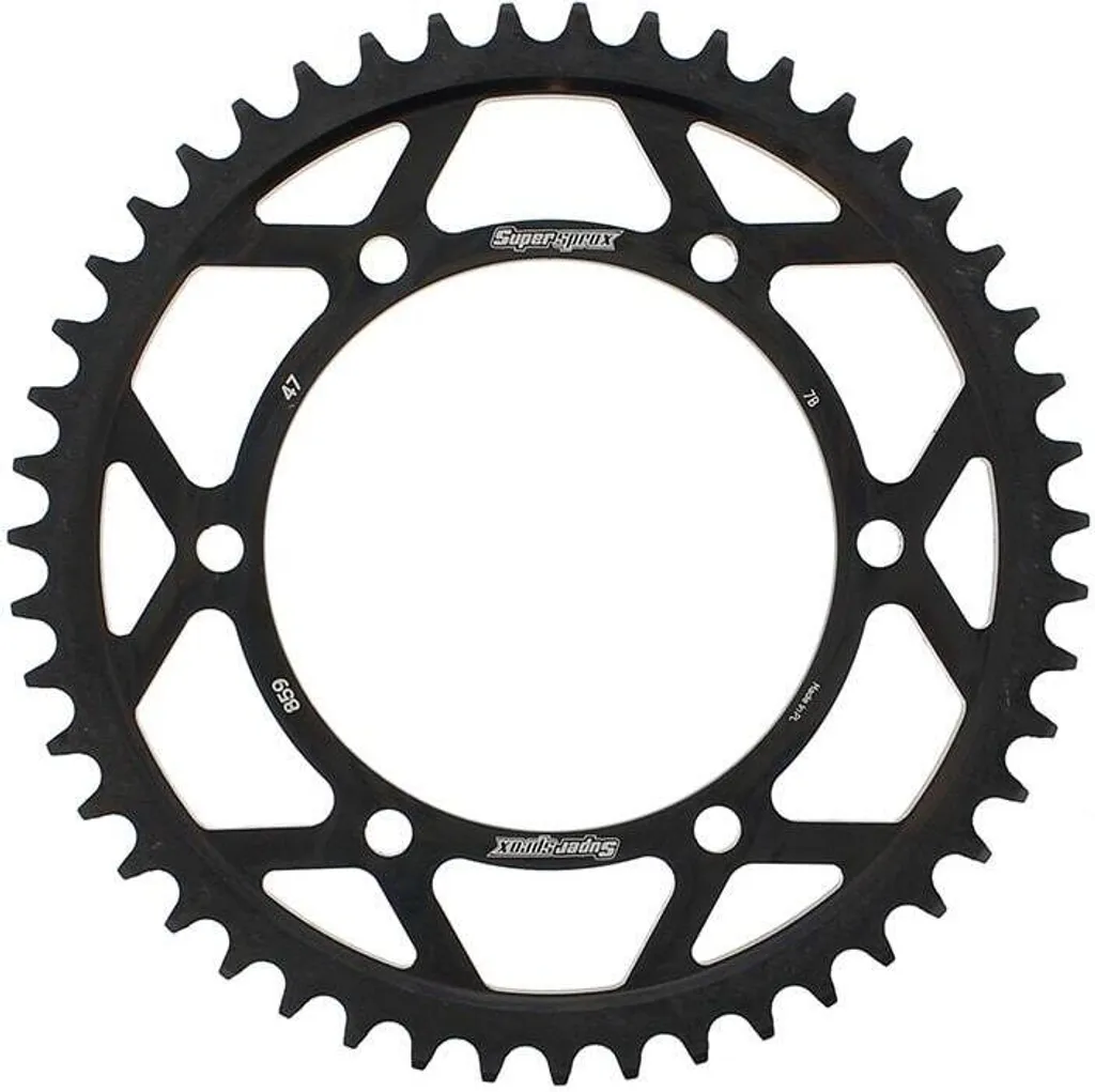 Couronne Acier Moto 47 Dents Pas 530 Noir Supersprox pour Chaîne