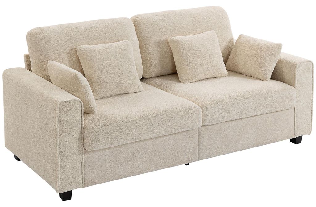 HOMCOM 3-zitsbank, 211,5 cm. Comfortabele bank met diepe Productafbeelding 