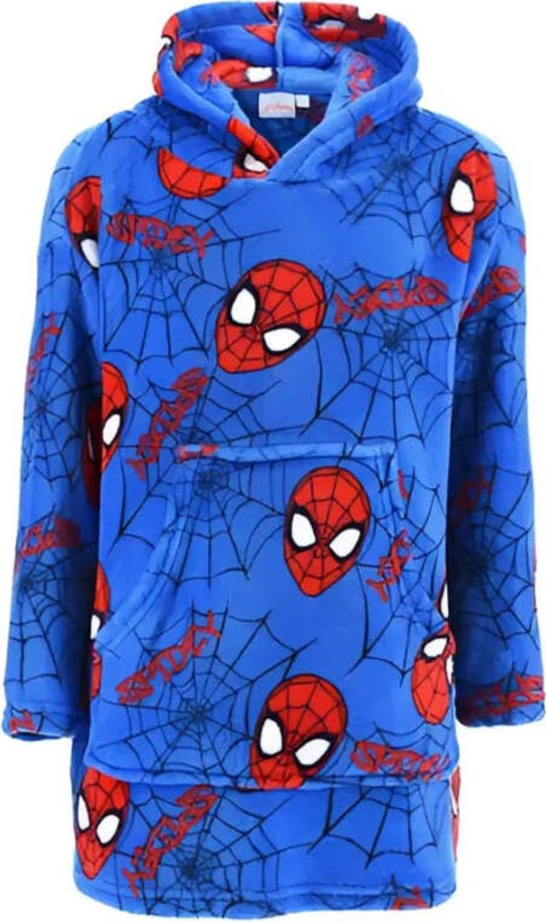 Marvel Spiderman Kinder Fleece Bademantel – Hellblau / Produktbild 