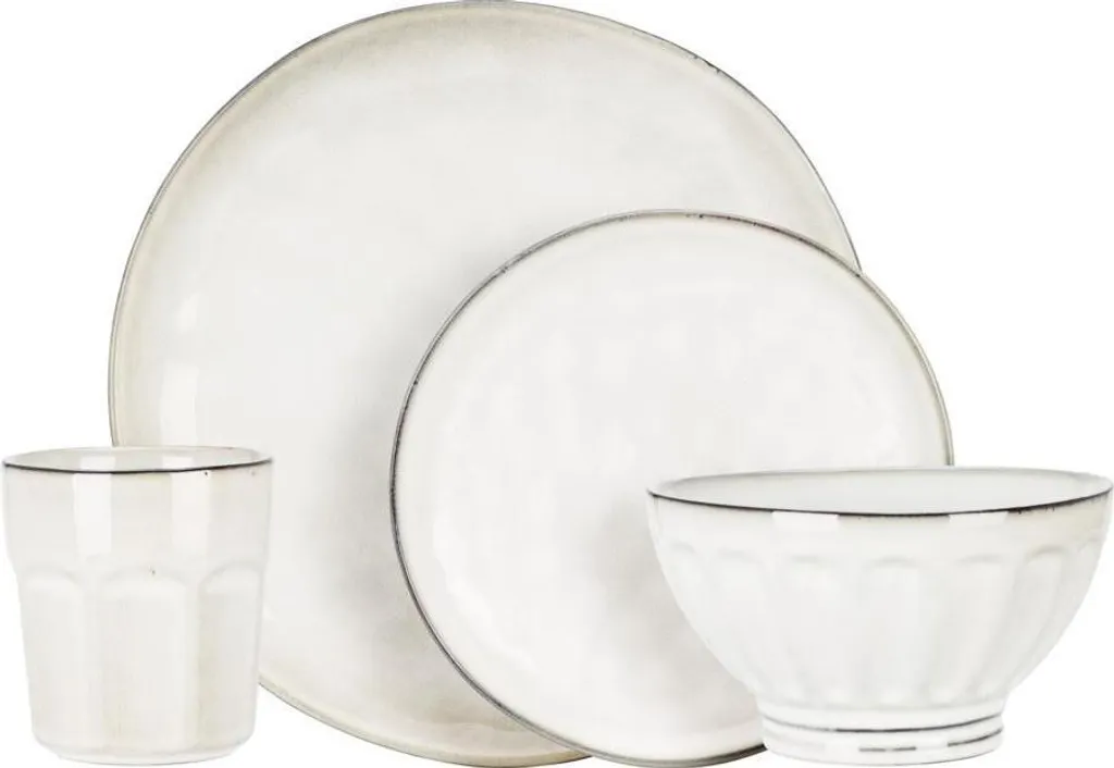 Set Piatti 16 Pezzi Vetroceramica Bianco Excellent Houseware - Offerta