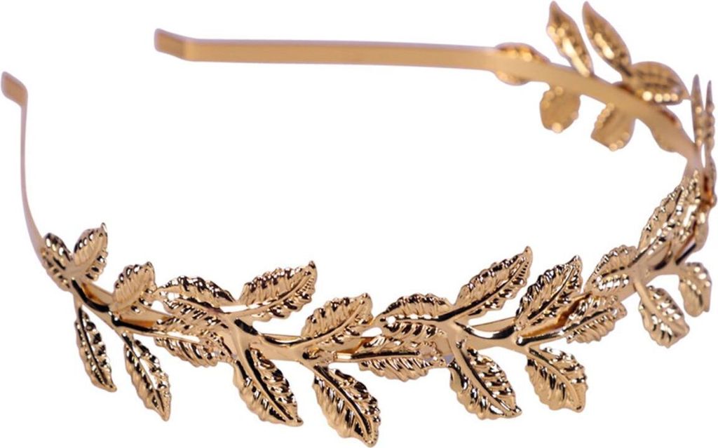 Diadem römischer Kopfschmuck Gold Haarreif Lorbeerkranz für Erwachsene Antike Kostüm-Zubehör Fasching Karneval Mottoparty Accessoire