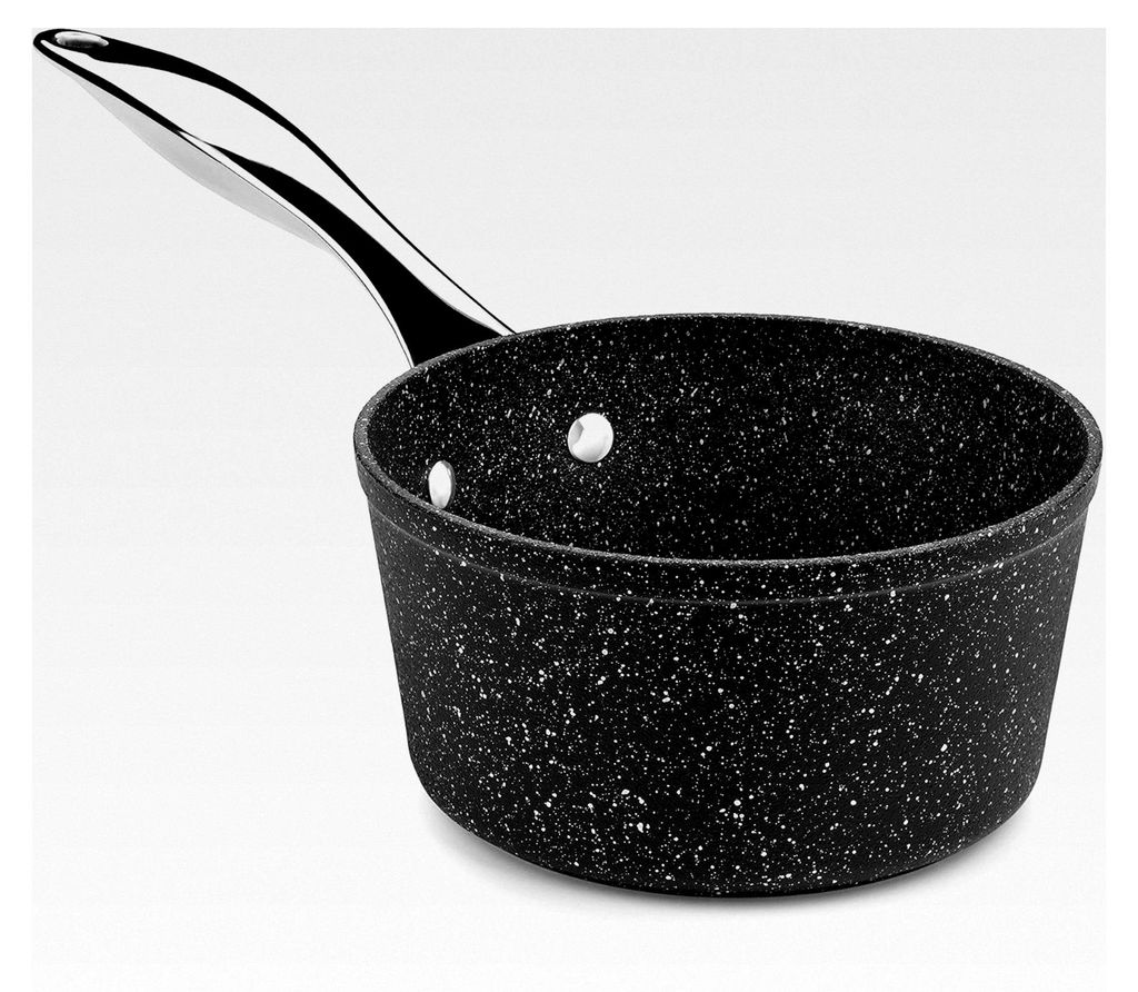 Mineral | 16 cm großer Topf aus geschmiedetem Aluminium mit Antihaftbeschichtung, Steinoptik, ohne PFOA, für Induktion geeignet