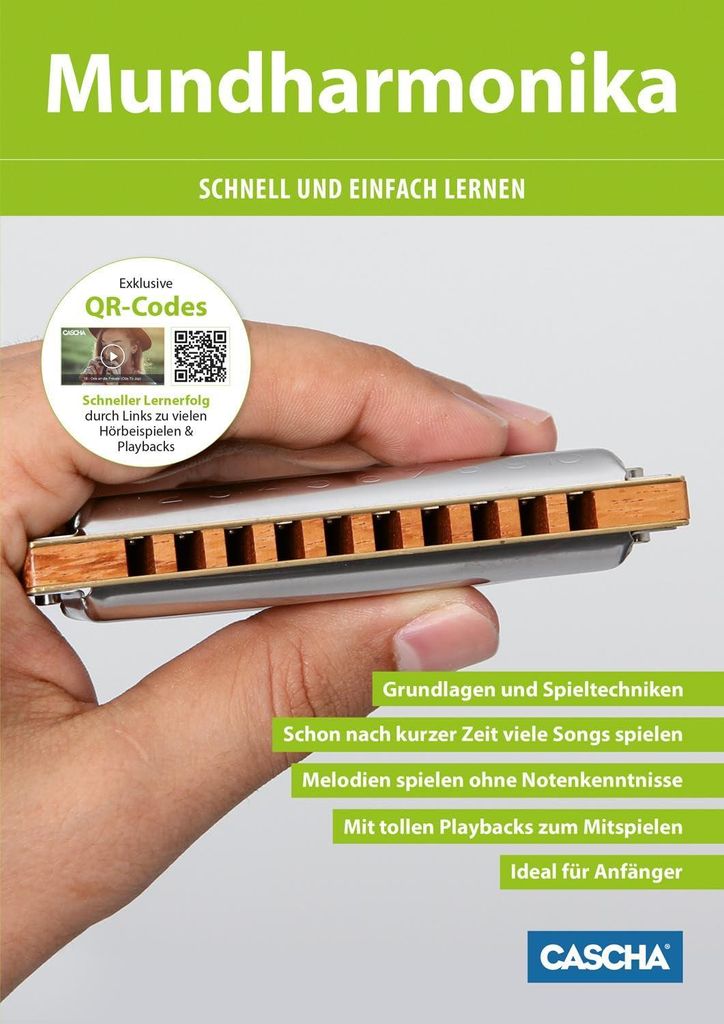 Mundharmonika lernen: Schneller Lernerfolg durch Hörbeispiele und Playbacks über QR-Code