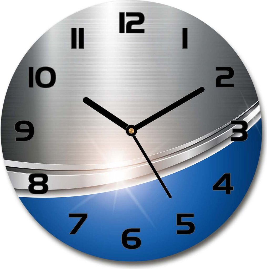 Wanduhr aus Glas 30fi Glasbild Glasuhr Gehärtetes Glas - schwarze-zeiger - Metal abstraction