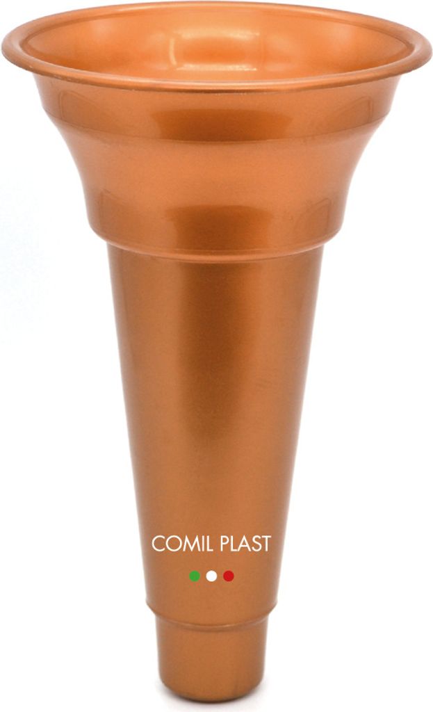 Comil Plast | Innenblumenhalter aus Kunststoff für Friedhofsvase Kupferfarbe | Durchmesser 11,6 cm, Höhe 19 cm., 19.4