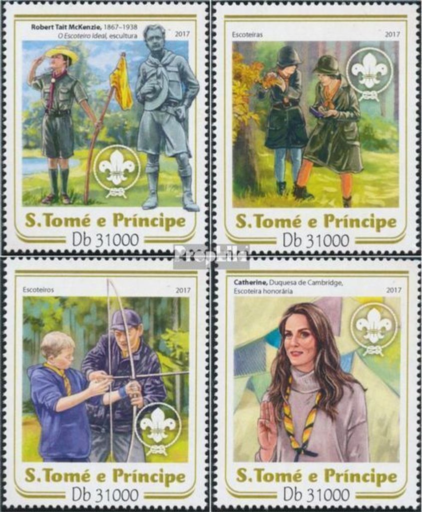 Briefmarken Sao Tome e Principe 2017 Mi 7093-7096 (kompl. Ausgabe) postfrisch Pfadfinder