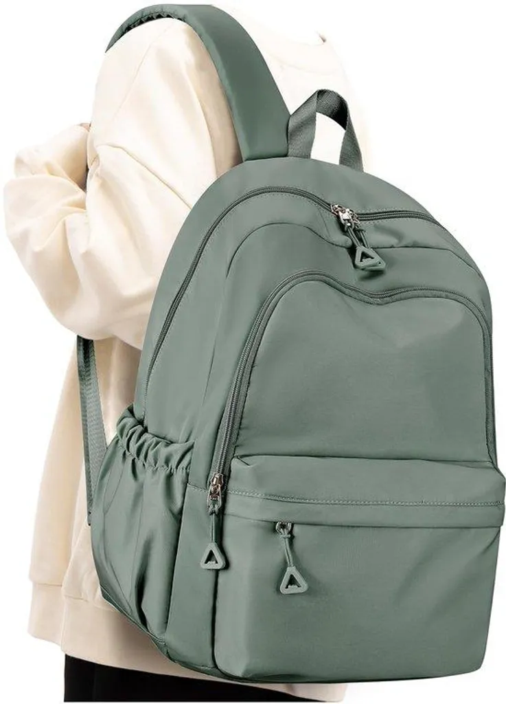 Sac à dos scolaire ergonomique vert anti-choc pour ordinateur 14 pouces