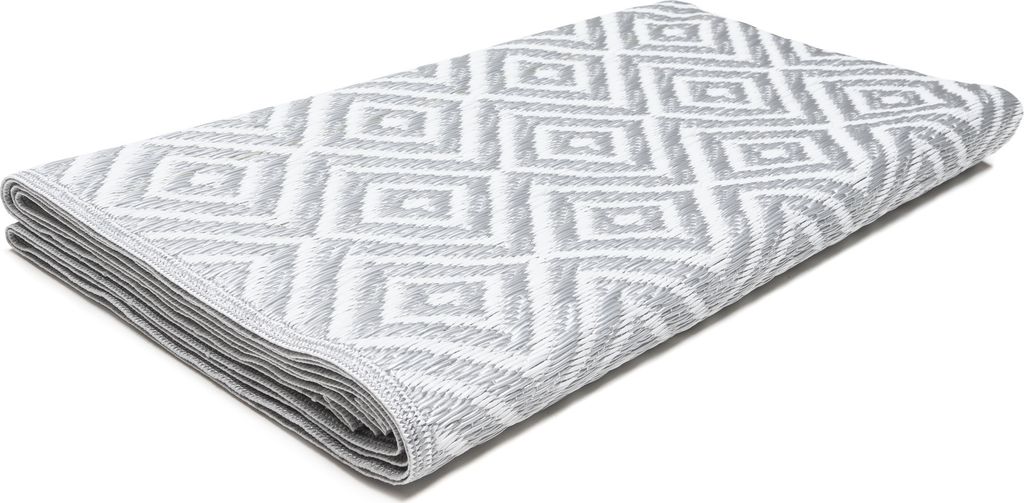 Teppich Outdoor Zweiseitig Wasserdicht Resistent Weiß Grau Produktbild 6