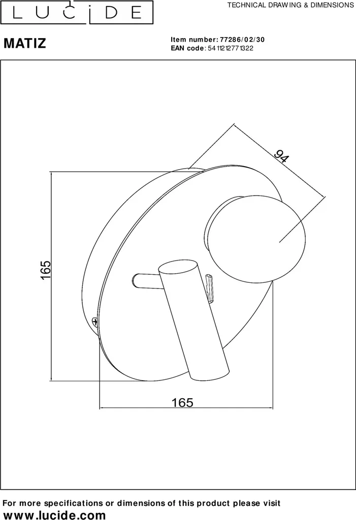 Lampe de lecture murale MATIZ LED design double globe blanc et noir
