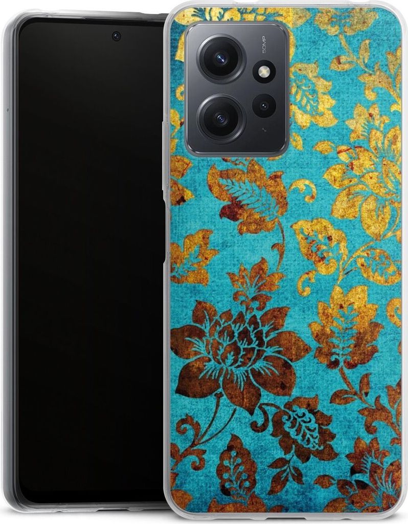 DeinDesign Handyhülle für Xiaomi Redmi Note 12 4G Silikon Hülle Case Smartphone Schutzhülle Blumen Ornamente Vintage
