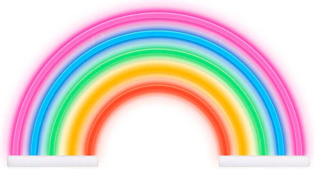 A neon LED rainbow light.