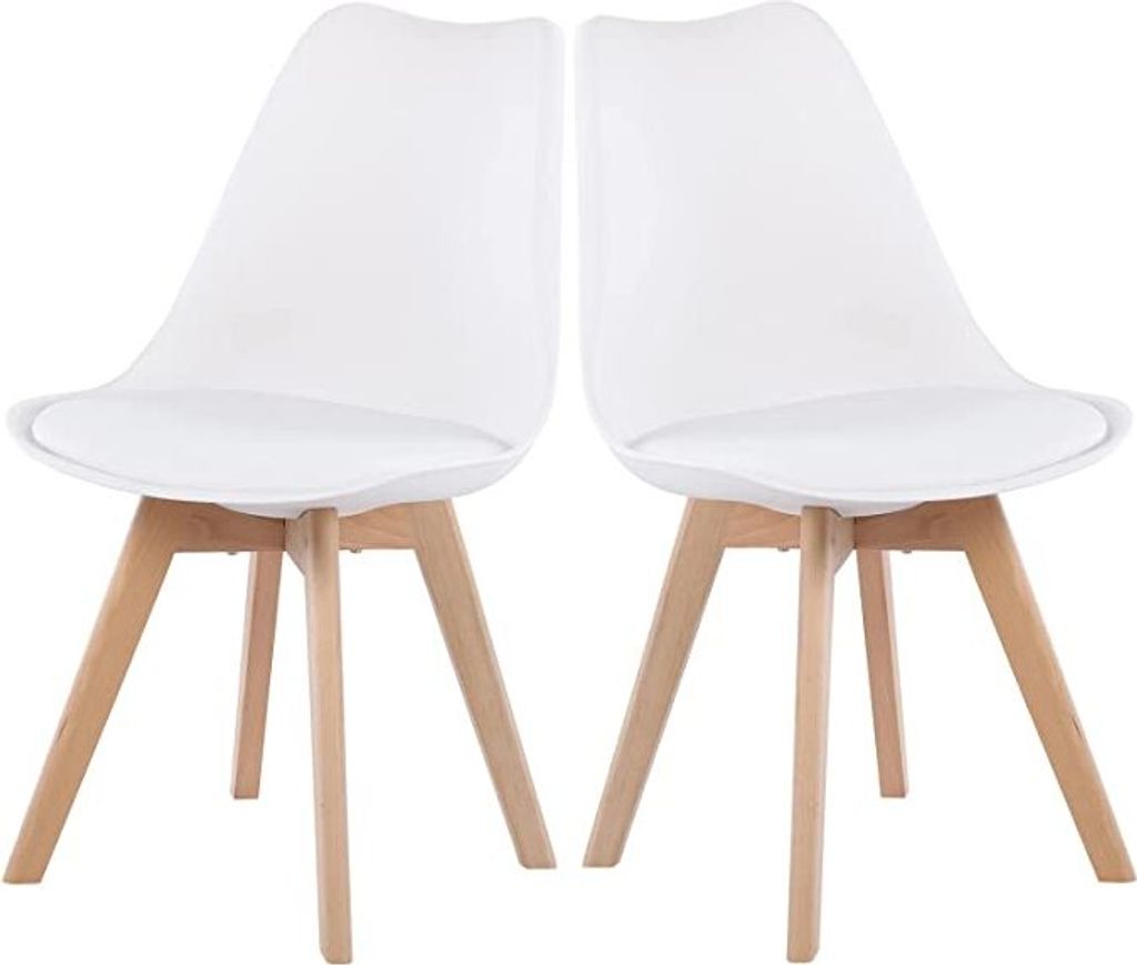 H.J WeDoo 2-piece dining chairs set white color, suitable Image du produit 
