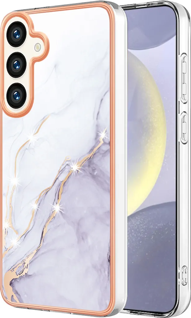 Cover S24 Antiurto Sottile - Custodia Samsung Marmo Bianco TPU