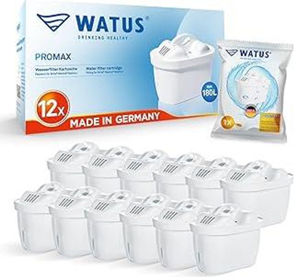 Wasserfilter Kartuschen, für Brita Maxtra+ und Maxtra, Style, Marella, Elemaris, für Ersatz Brita Filterpatronen, Germany (12)