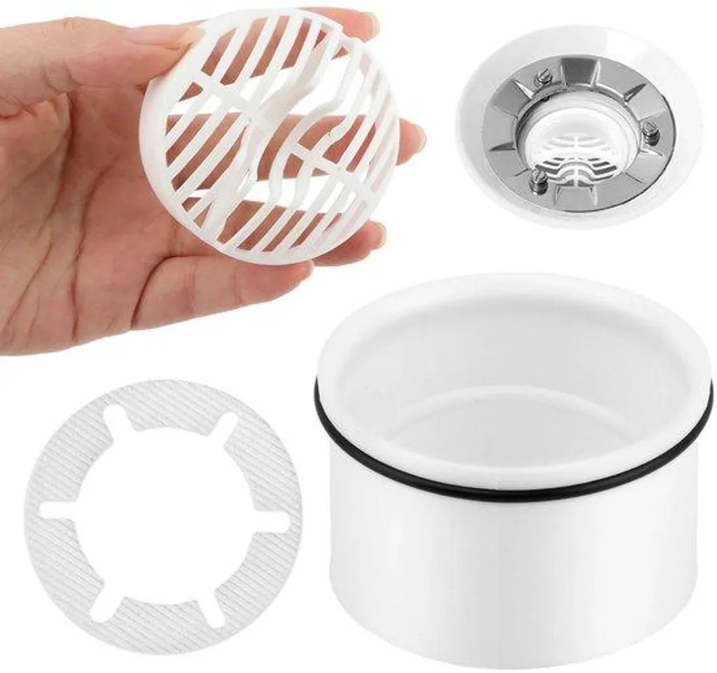 Filtre à cheveux pour douche avec double tuyau et raccords de rechange