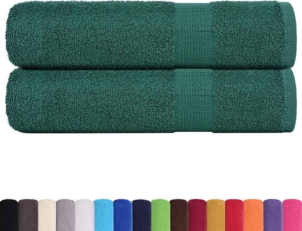 vidaXL Duschtücher FROGN 2 Stk. Grün 70x140 cm 360 g/m²