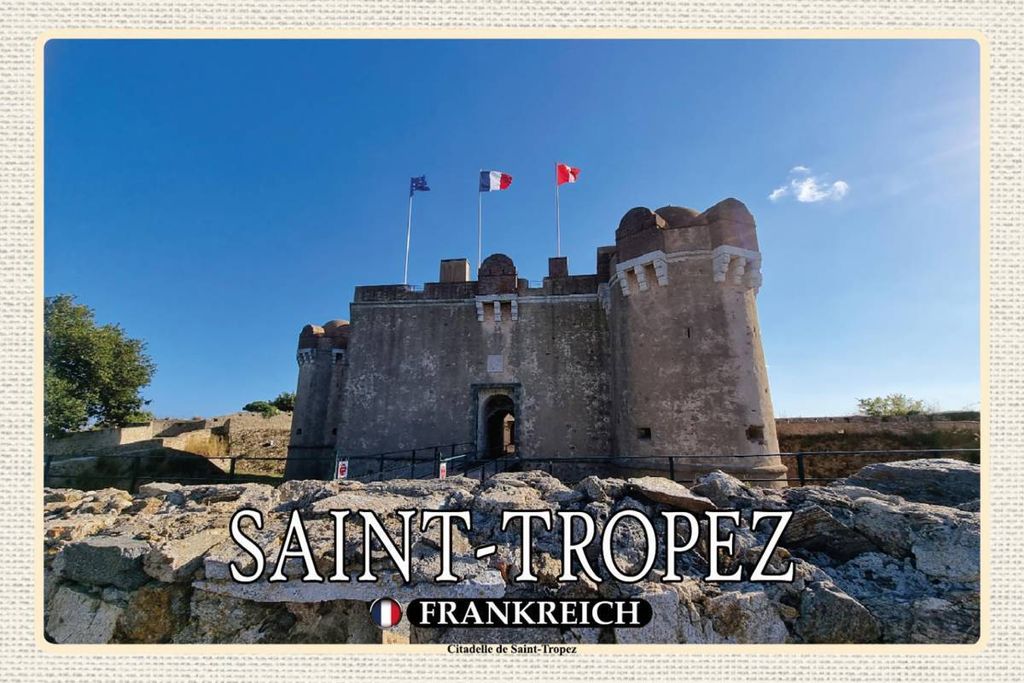 vianmo Holzschild 12x18 cm Saint-Tropez Frankreich Citadelle
