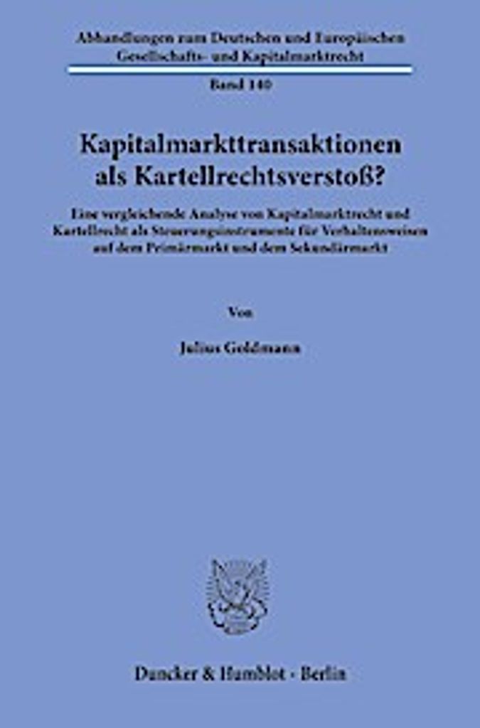Kapitalmarkttransaktionen als Kartellrechtsverstoß?