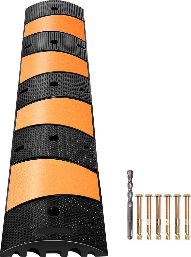 SucceBuy 72,8 x 12,2 x 2,2 Zoll modularer Gummi-Bremsschwellen, 22.000 Pfund Tragkraft. Ideal für Asphalt-, Beton- und Kiesauffahrten, verbessert ...