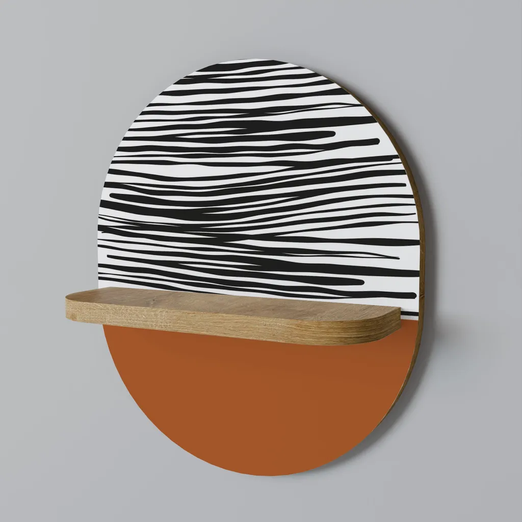 Étagère ovale RADIANT ZEBRA pour salon - Support mural déco et chic