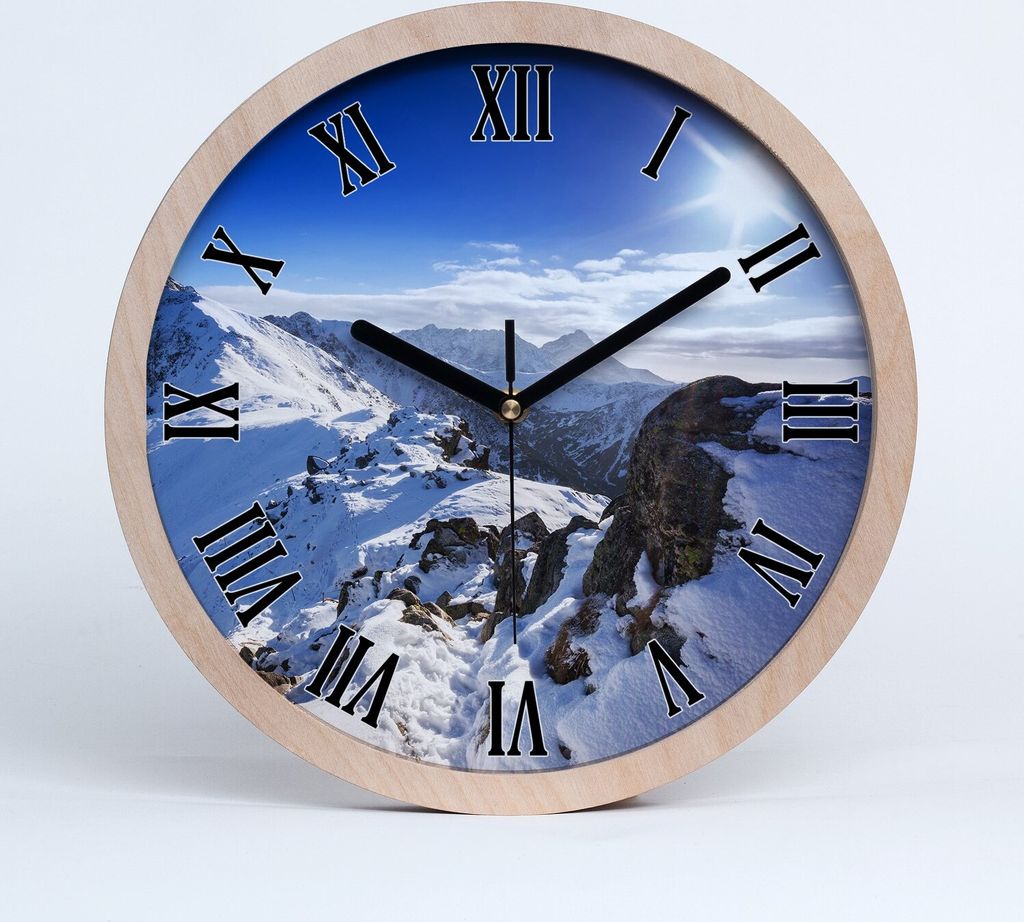 Holzuhr 20fi cm wanduhr - schwarze Spitzen - Tatra-Gipfel