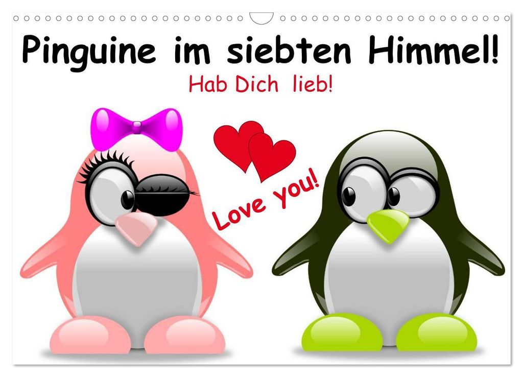 Pinguine im siebten Himmel! (Wandkalender 2027 DIN A3 quer), CALVENDO Monatskalender