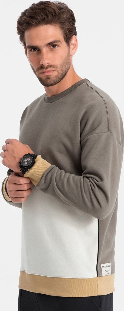 Ombre Clothing Herren-Kapuzenpulli ohne Kapuze Lohentine khaki XXL