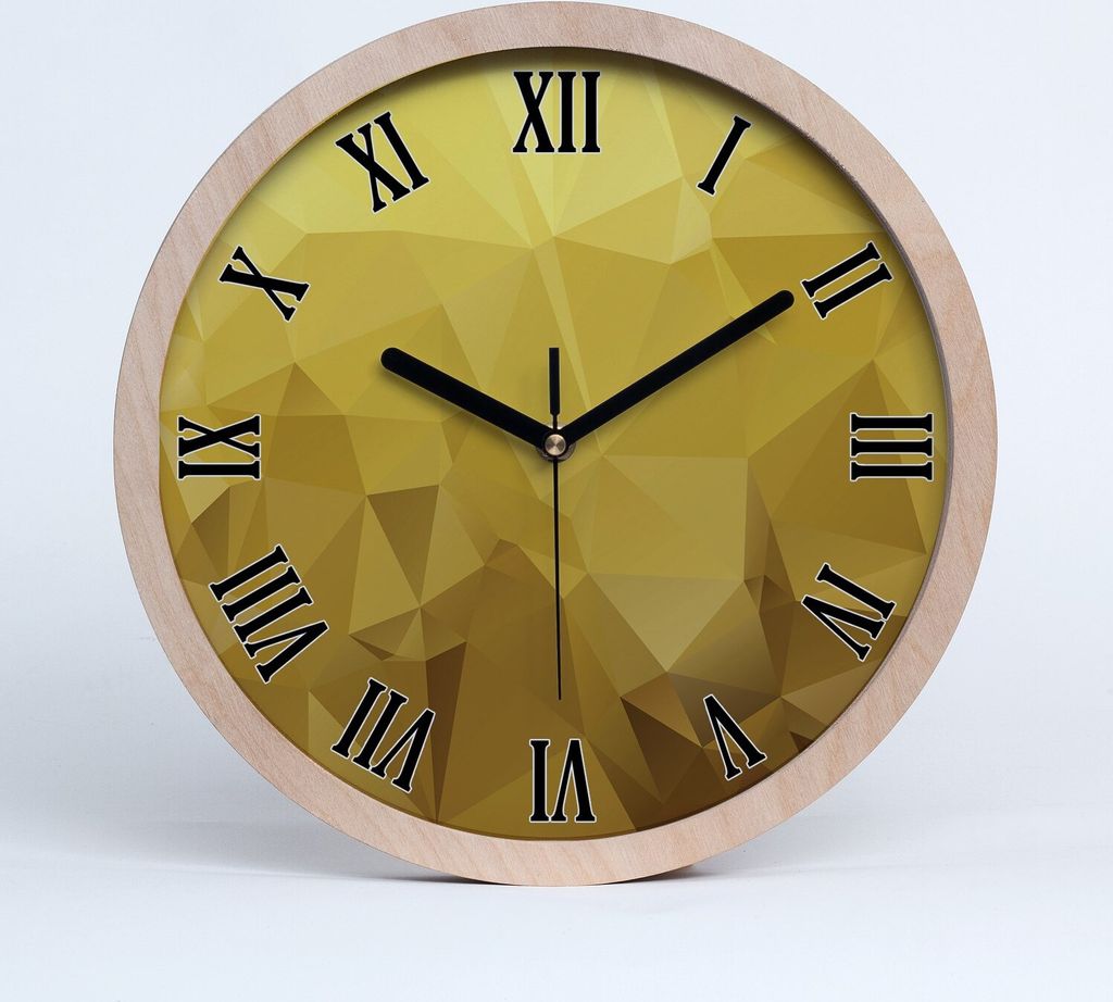 Holzuhr 25fi cm wanduhr - schwarze Spitzen - Abstraktion Hintergrund
