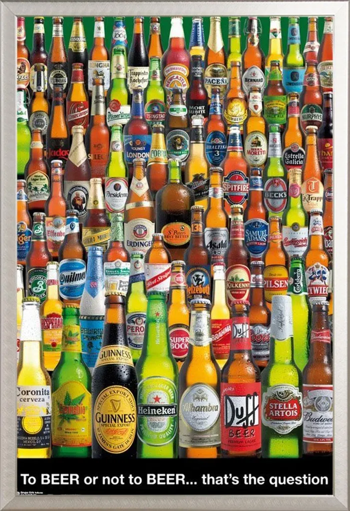 Poster Birra Sorts Shinsuke Maxi: Cornice Alluminio Argento e Acrilico