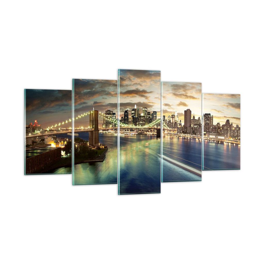 Bilder auf glas - Amerika Architektur New York - 160x85cm - Glasbilder - Wandbilder - Kunstdruck - zum Aufhängen bereit - Wanddekoration aus Glas ...