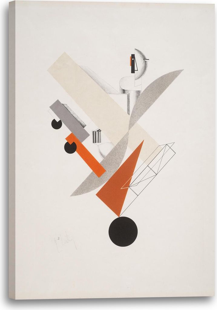 Leinwandbild (70x100cm): El Lissitzky - 5. Globetrotter (in Time), echter Holz-Keilrahmen inkl. Aufhänger, handgefertigt in Deutschland