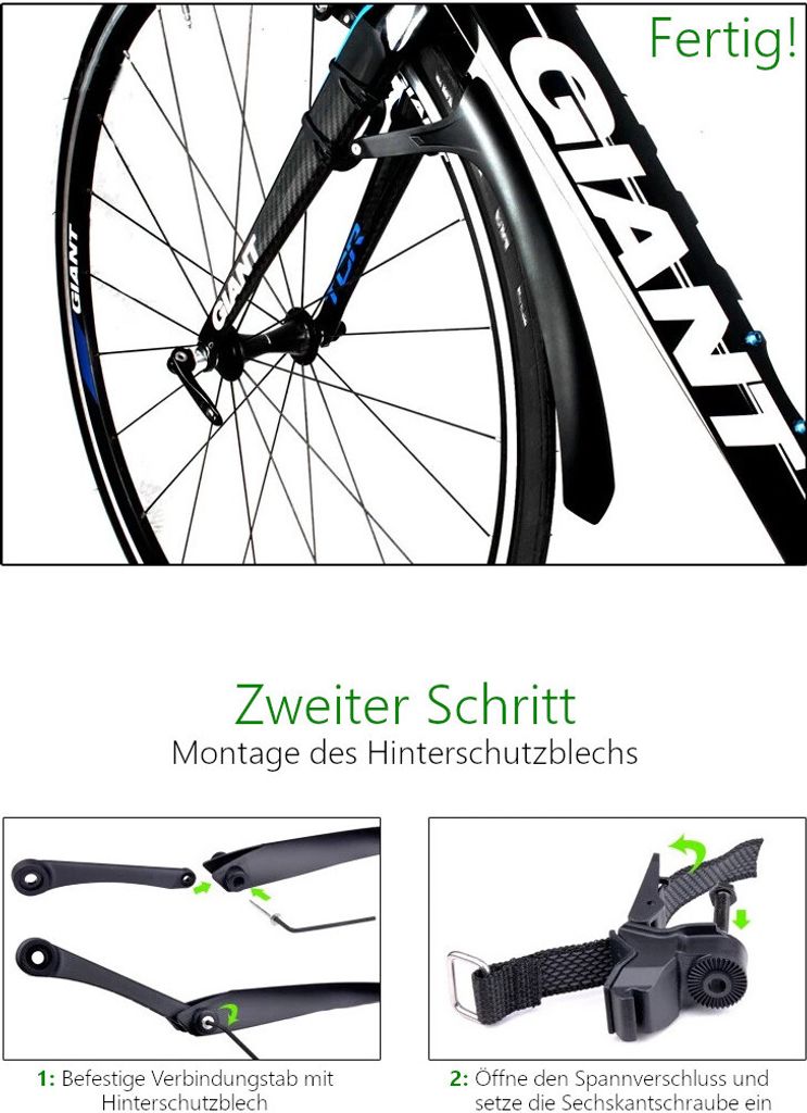 RBRL Rennrad Schutzbleche 28 Zoll mit Schnellverschluss 145 Produktbild 10