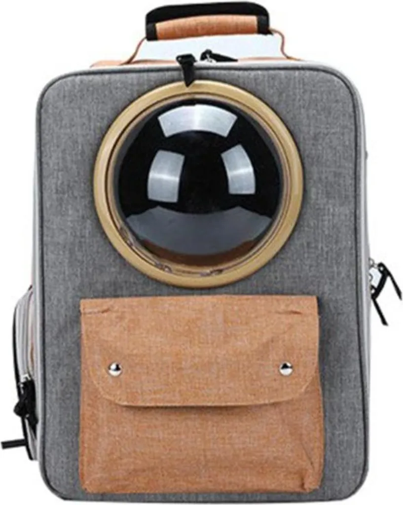 INF Sac à Dos Capsule Espace Orange pour Chat et Chien : Modèle Pliable