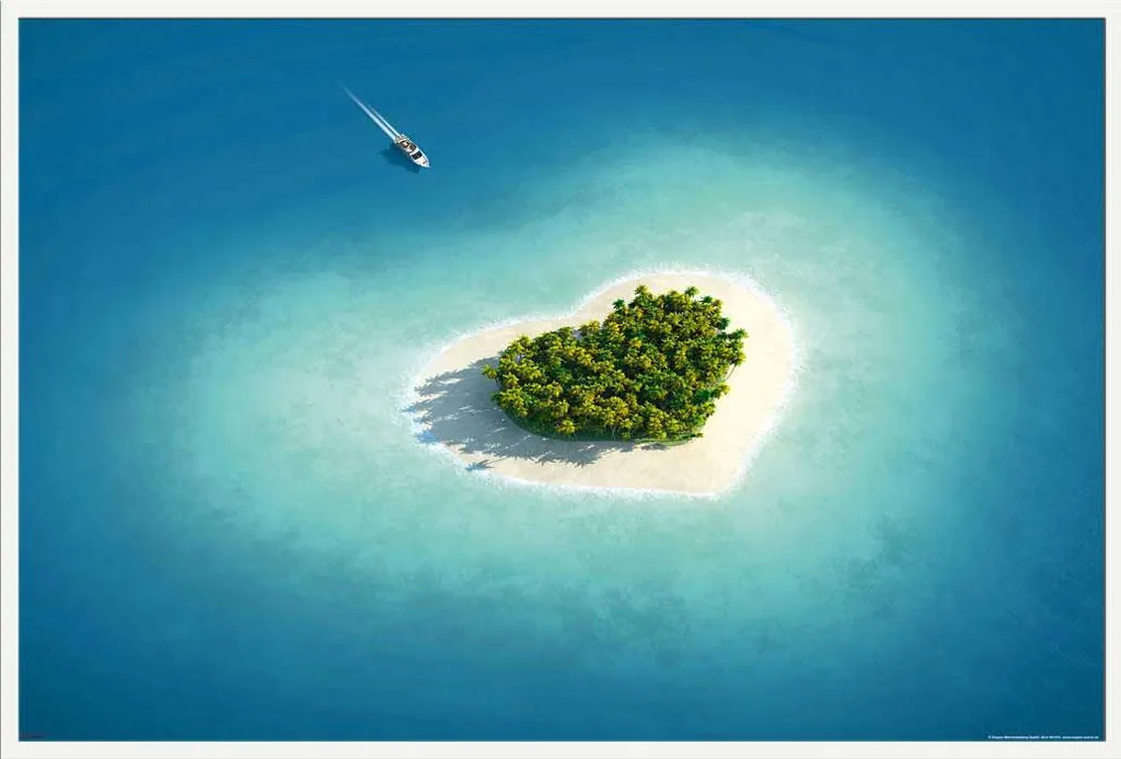 Cadre Photo Shinsuke Blanc Heart Island pour une Déco de Salon Moderne