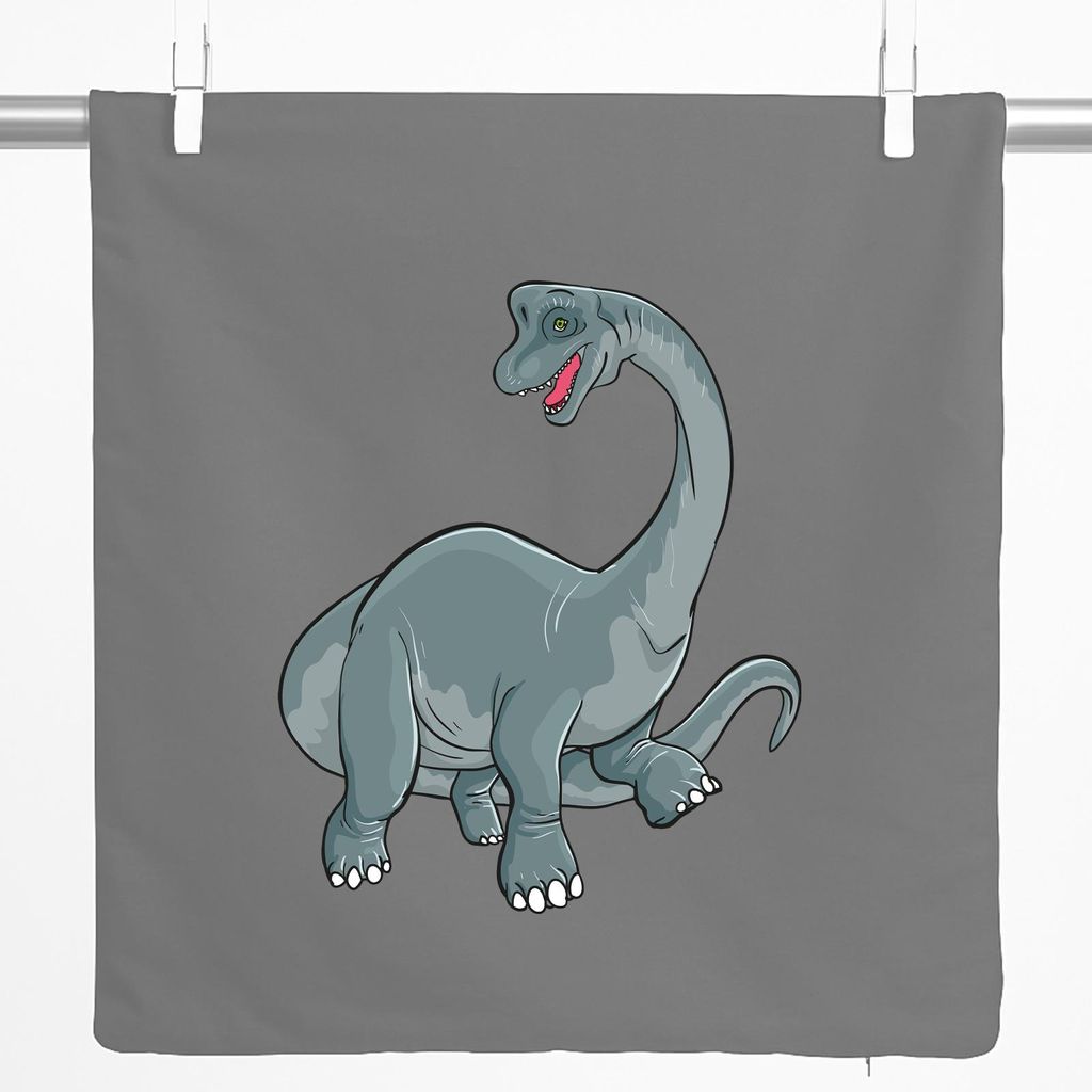 Huuraa Kissenbezug Brachiosaurus Dinosaurier 40x40cm Steel Grey Baumwolle Dekokissenbezug Geschenkidee