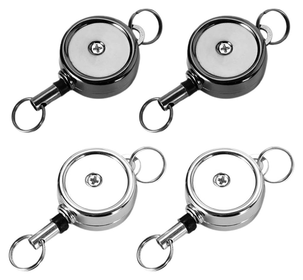 4-teiliges Set aus einziehbaren Ausweishaltern mit Schlüsselanhängern, Schlüsselrolle und ausziehbarer Kordel, für Ausweishalter, Kartenhalter ...