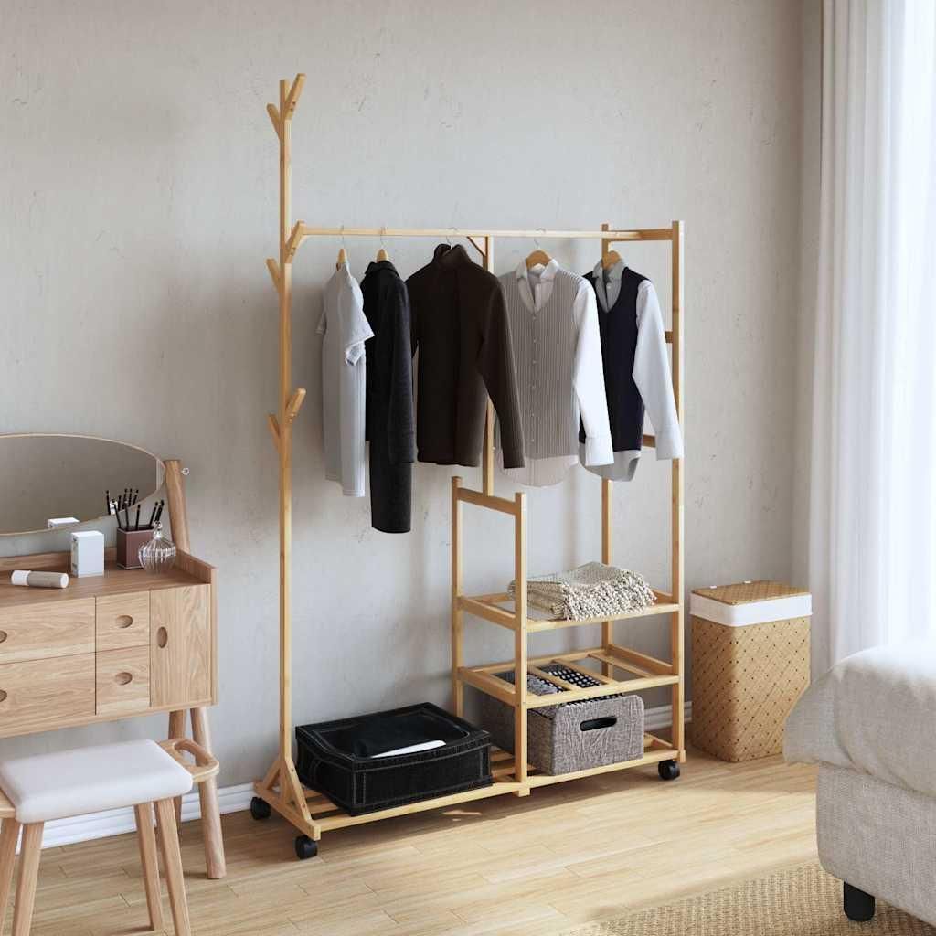 vidaXL Portemanteau avec étagères et roulettes 100x38x175,5 Image du produit 