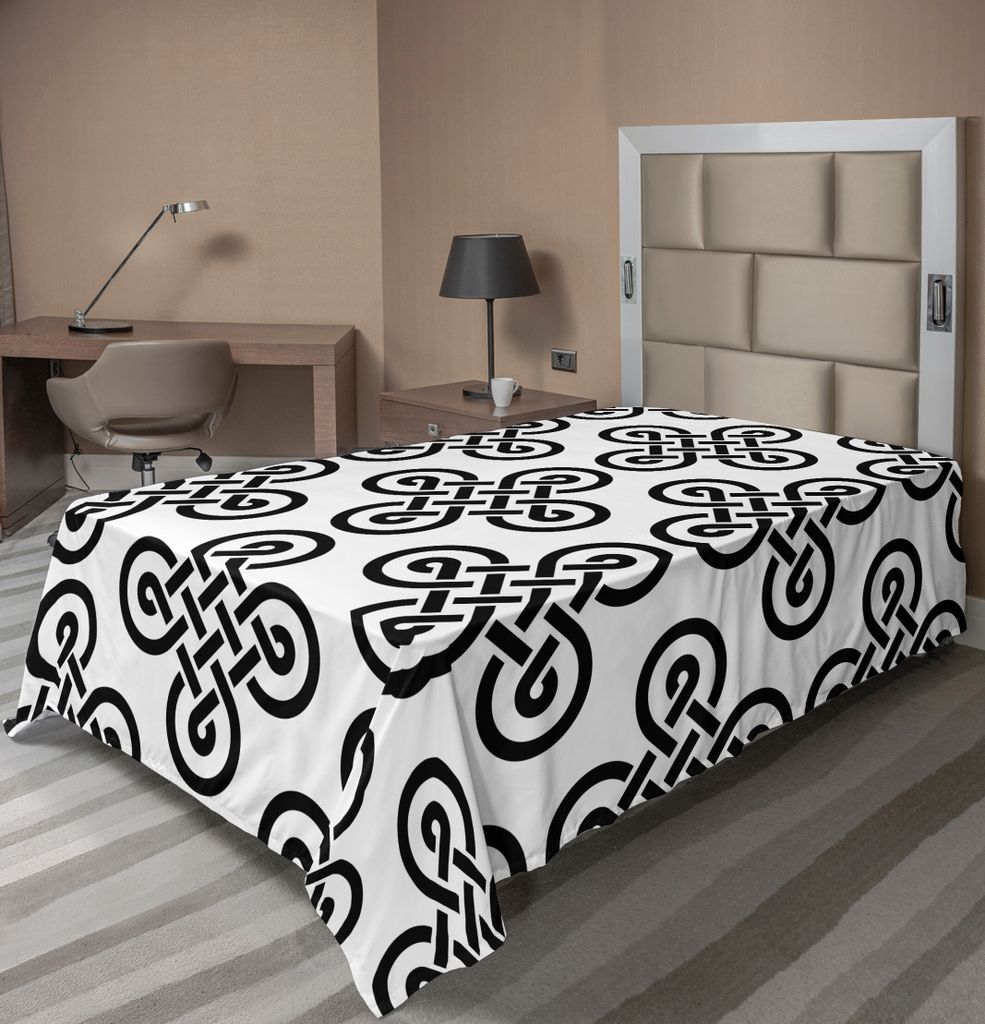 ABAKUHAUS keltisch Bettlaken, Altmodische Irische Knoten Motive Im Symmetrischen Europäischen Kultur Thema, weiches bequemes oberes Bettlaken für...