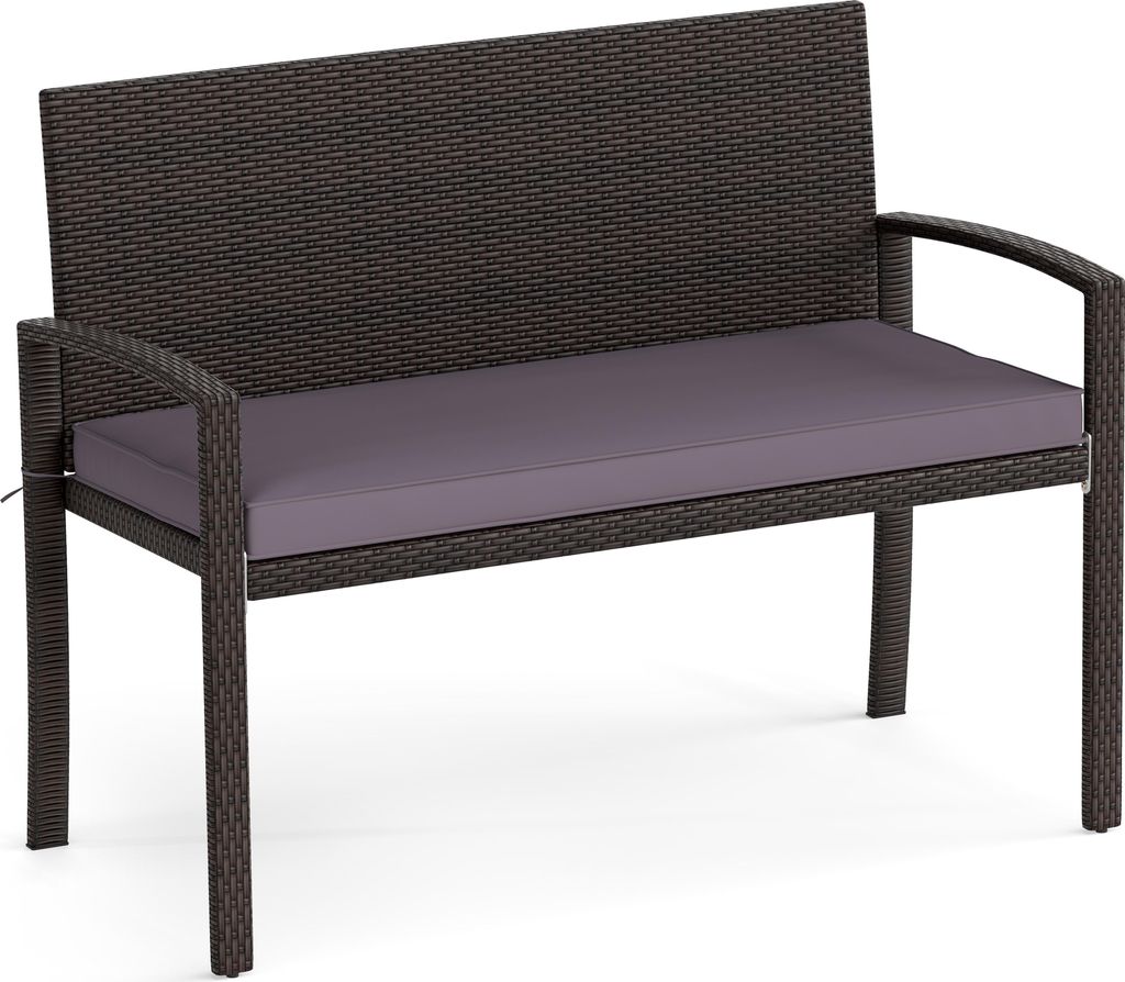 Rattanbank für den Außenbereich, Terrassensofa für 2 Produktbild 
