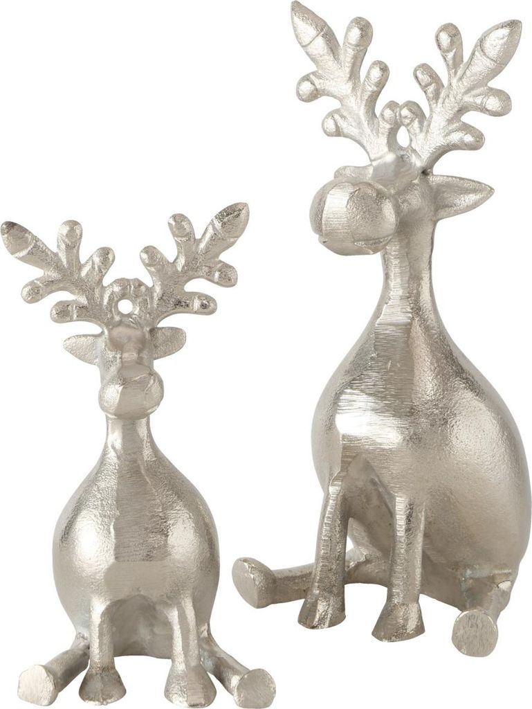 Boltze Figur Tarnow 2-teilig Hirsch Rentiere Metall, Dekoration für Weihnachten