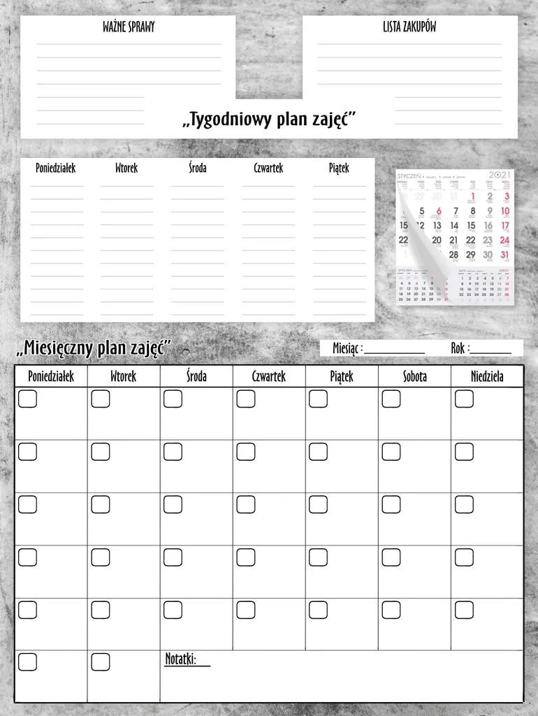 Agenda Mensuel Magnétique XXL pour Réfrigérateur et Tableau Blanc