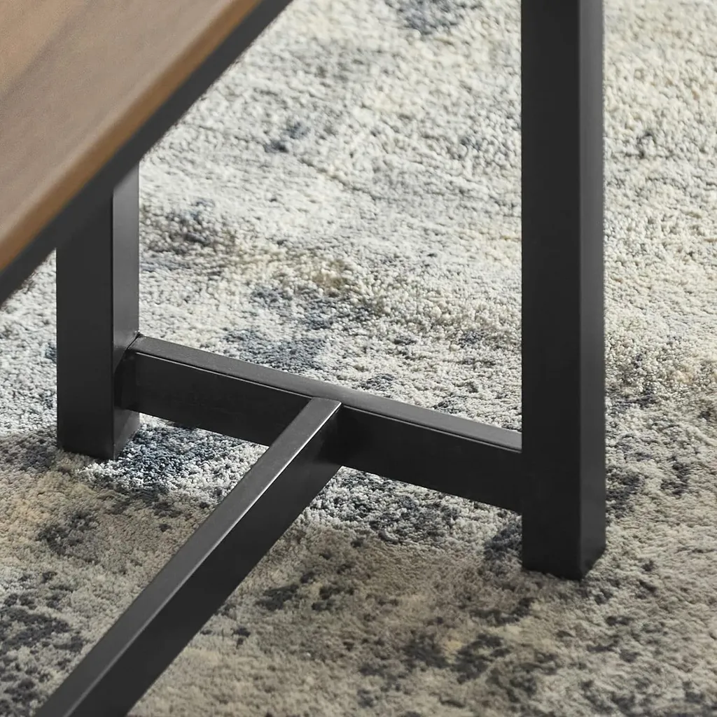 Set Table à Manger 110x58cm et Bancs Encastrables Structure Métal Robuste - 5