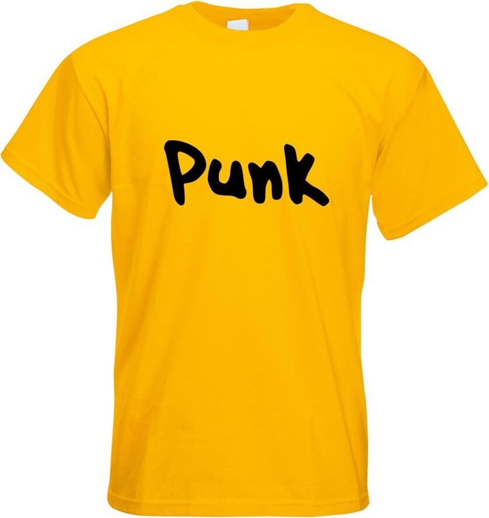 Kiwistar - T-Shirt - gelb - Punk Schriftzug Musikrichtung Motiv Bedruckt Funshirt Design Print - mit Motiv Bedruckt - Funshirt Design - Sport - Fre...