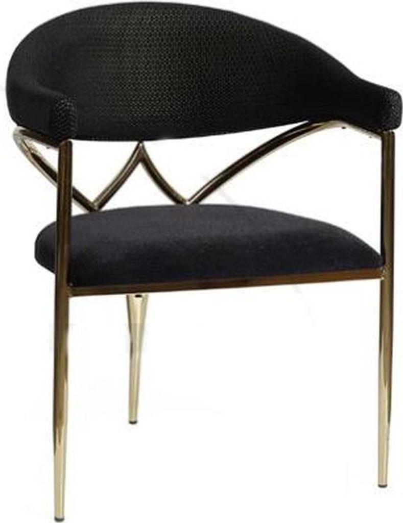 Schwarzer Edelstahlstuhl Holzrahmen Esszimmer Stühle Moderne Einsitzer