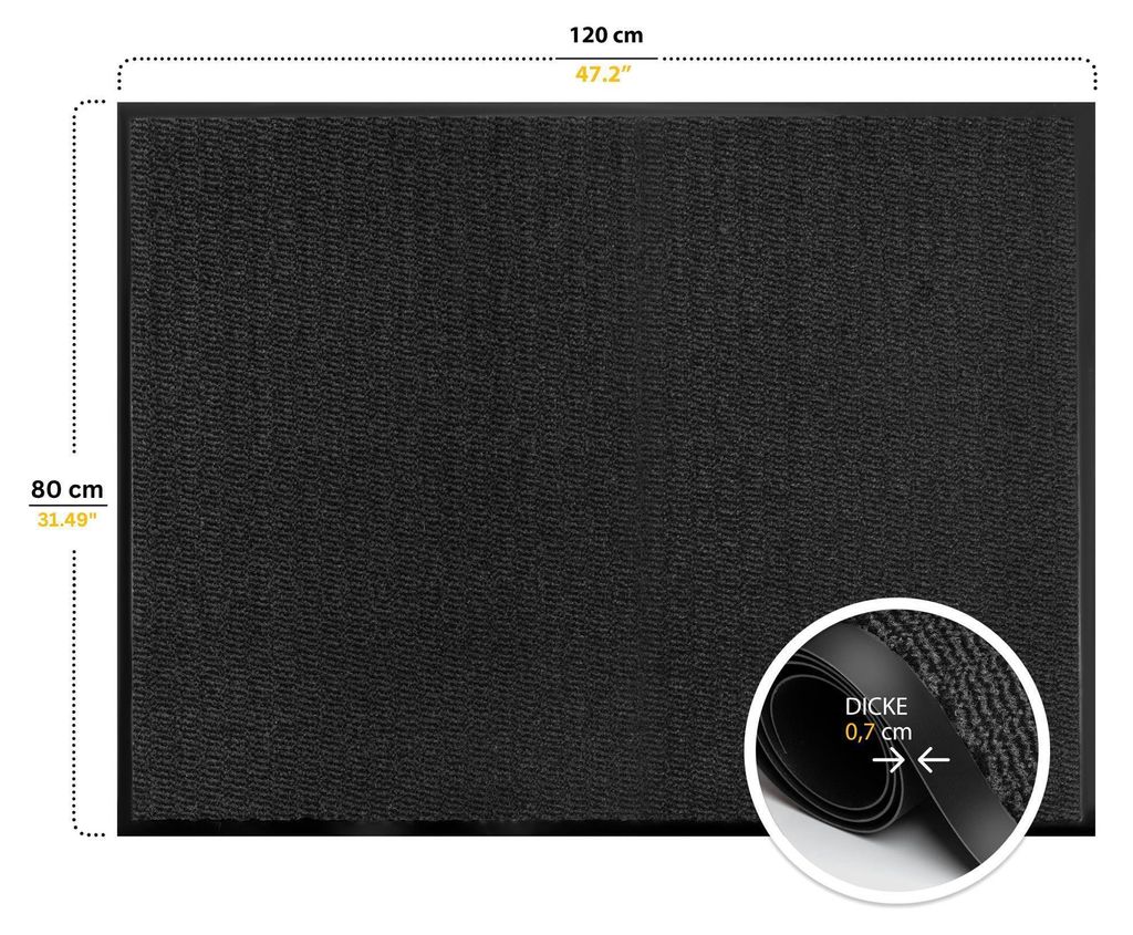 Furni24 Fußmatte Schmutzfangmatte 80 x 120 cm Produktbild 