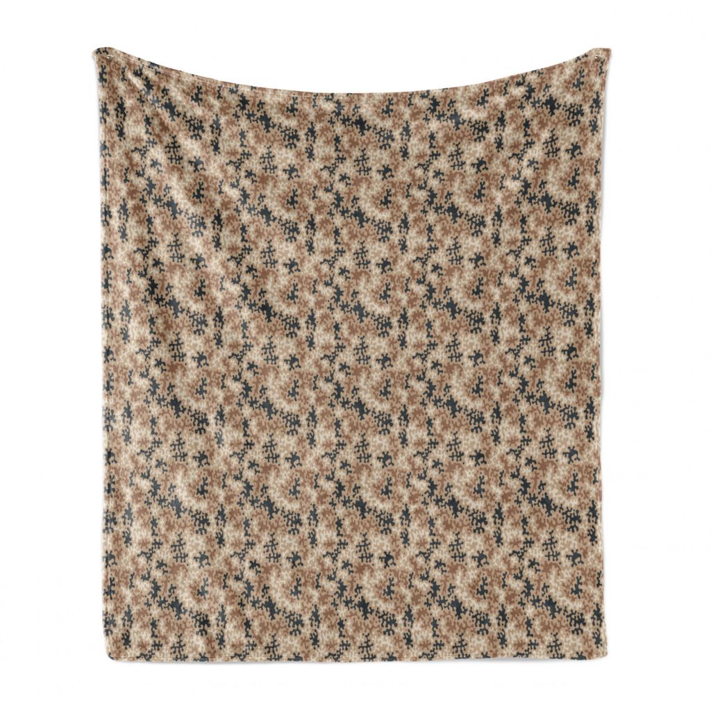 ABAKUHAUS Camo Weich Flanell Fleece Decke, Soft-Wüsten-Tarnung Spots, Gemütlicher Plüsch für den Innen- und Außenbereich, 125 x 175 cm, Almond...