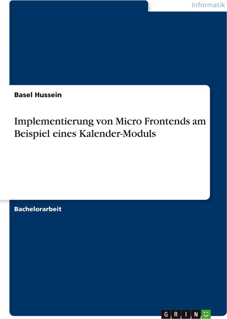 Implementierung von Micro Frontends am Beispiel eines Kalender-Moduls