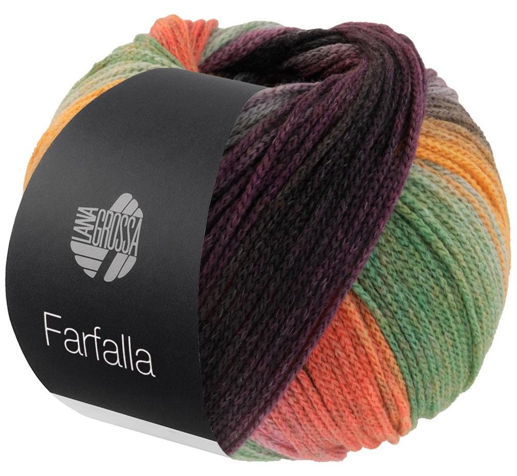 Lana Grossa - Farfalla 0009 orange, mint, grau, grün, Produktbild 