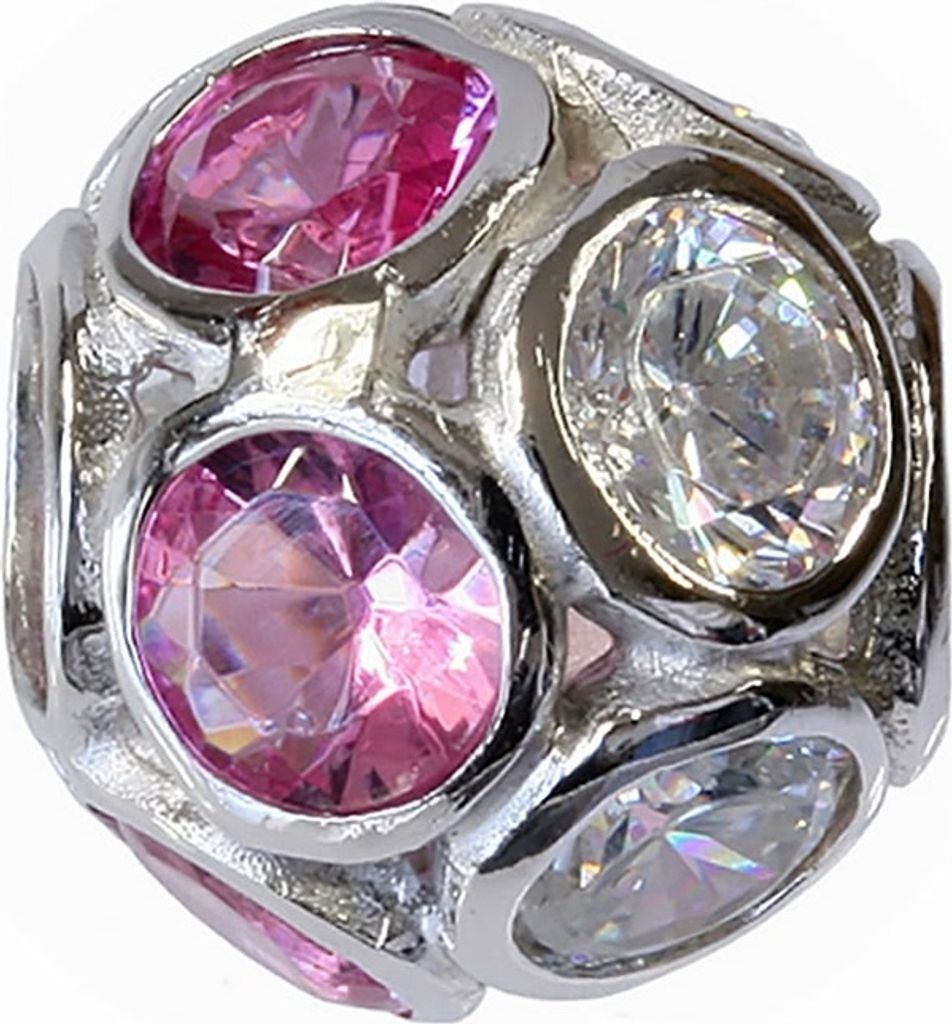 CarloBiagi Bead Charm Schmuck Element Sphäre Zirkonia 925 Echt Silber BBSCZP04HPC